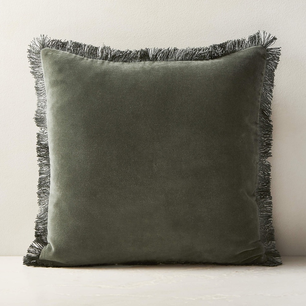 CB2 Bettie Forest Green Velvet Throw Pillows (Matching set of 2 ) NEW WITH TAGS!